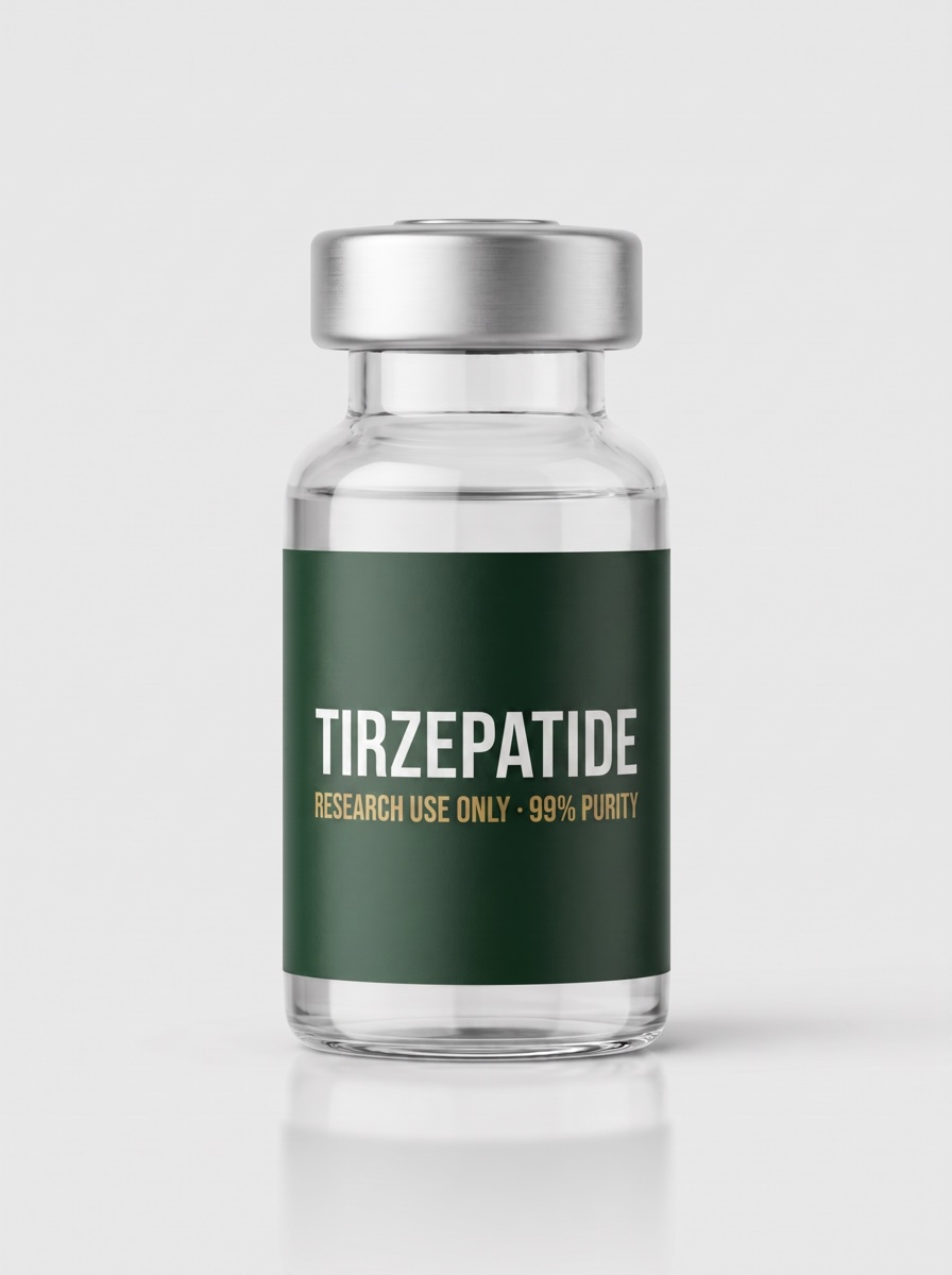 Vial de tirzepatida con etiqueta
